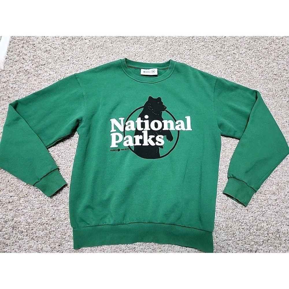 Parks Project National Parks Bear Sweatshirt Pullover Crewneck Unisex M Green